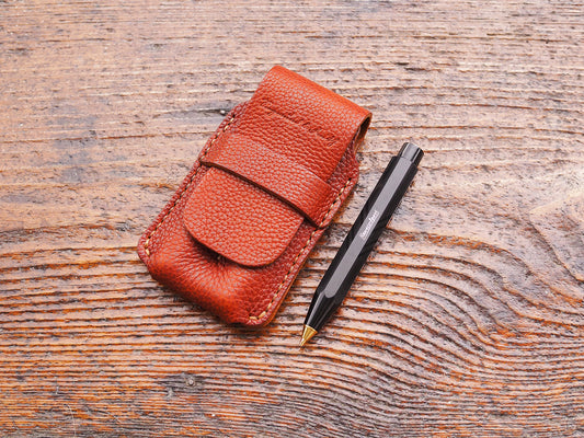 Stiftetui für 2 Pocketpens - cognac - gemillt