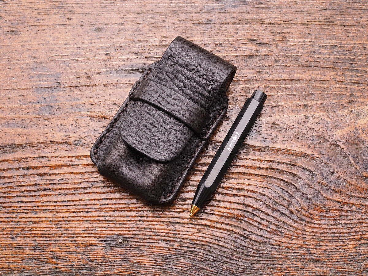Stiftetui für 2 Pocketpens - dunkelbraun - gemillt