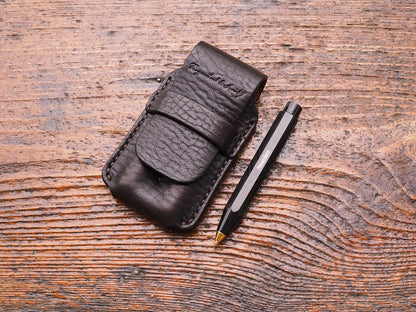 Stiftetui für 2 Pocketpens - dunkelbraun - gemillt