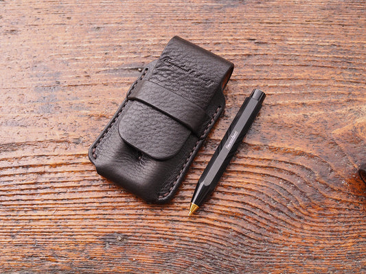 Stiftetui für 2 Pocketpens - dunkelbraun - gemillt