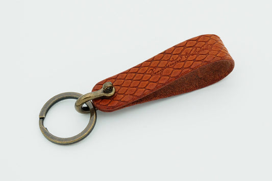 Schlüsselanhänger - Cognac / Python / Alt-Messing